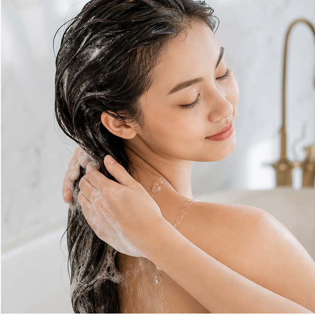 Gội đầu giúp tóc và da đầu tươi sạch