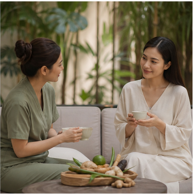 Tư vấn trước buổi gội đầu tại spa