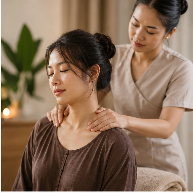 Massage thư giãn vùng cổ vai gáy