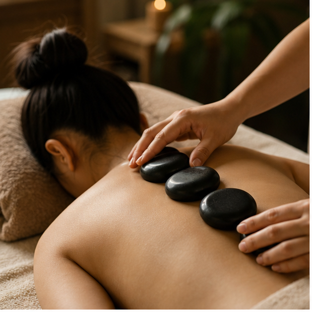 Massage đá nóng thư giãn
