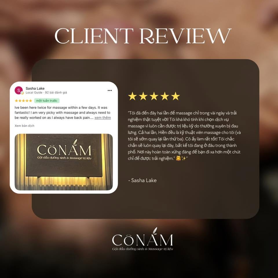 Ảnh chụp đánh giá Google 5 sao của Sasha Lake